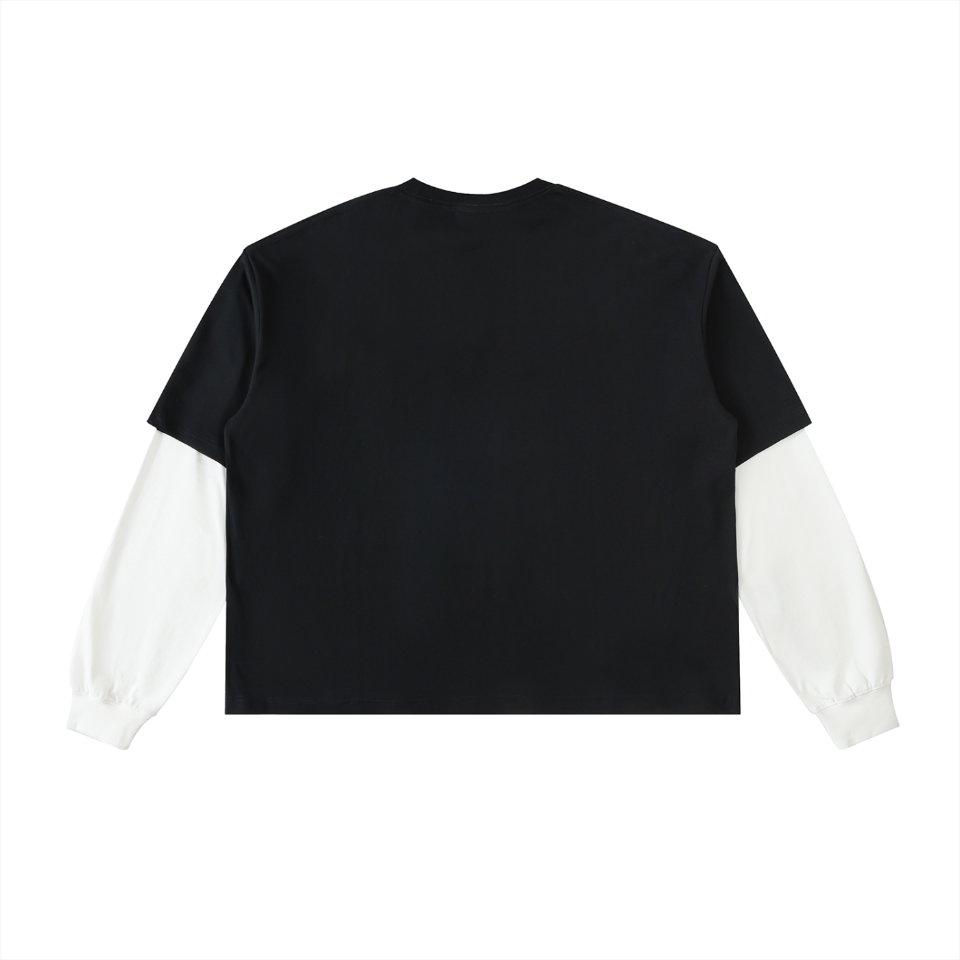 Layered Contrast Sleeve Cotton T-Shirt, SunStitch Coded