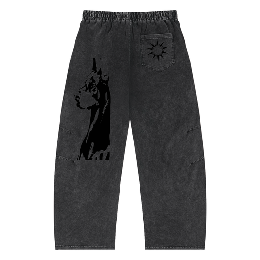 Snow Wash Drawstring Cotton Pants, SunStitch Coded