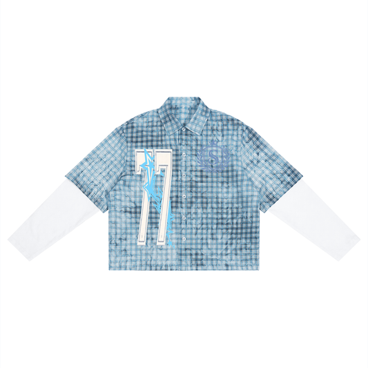 Unisex Vintage Wash Plaid Short Sleeve Shirt